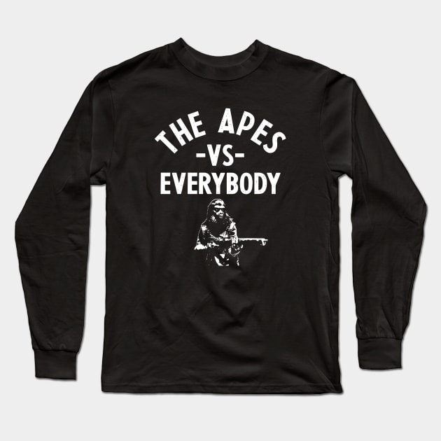 Planet of the Apes - vs. Everybody Long Sleeve T-Shirt by KERZILLA